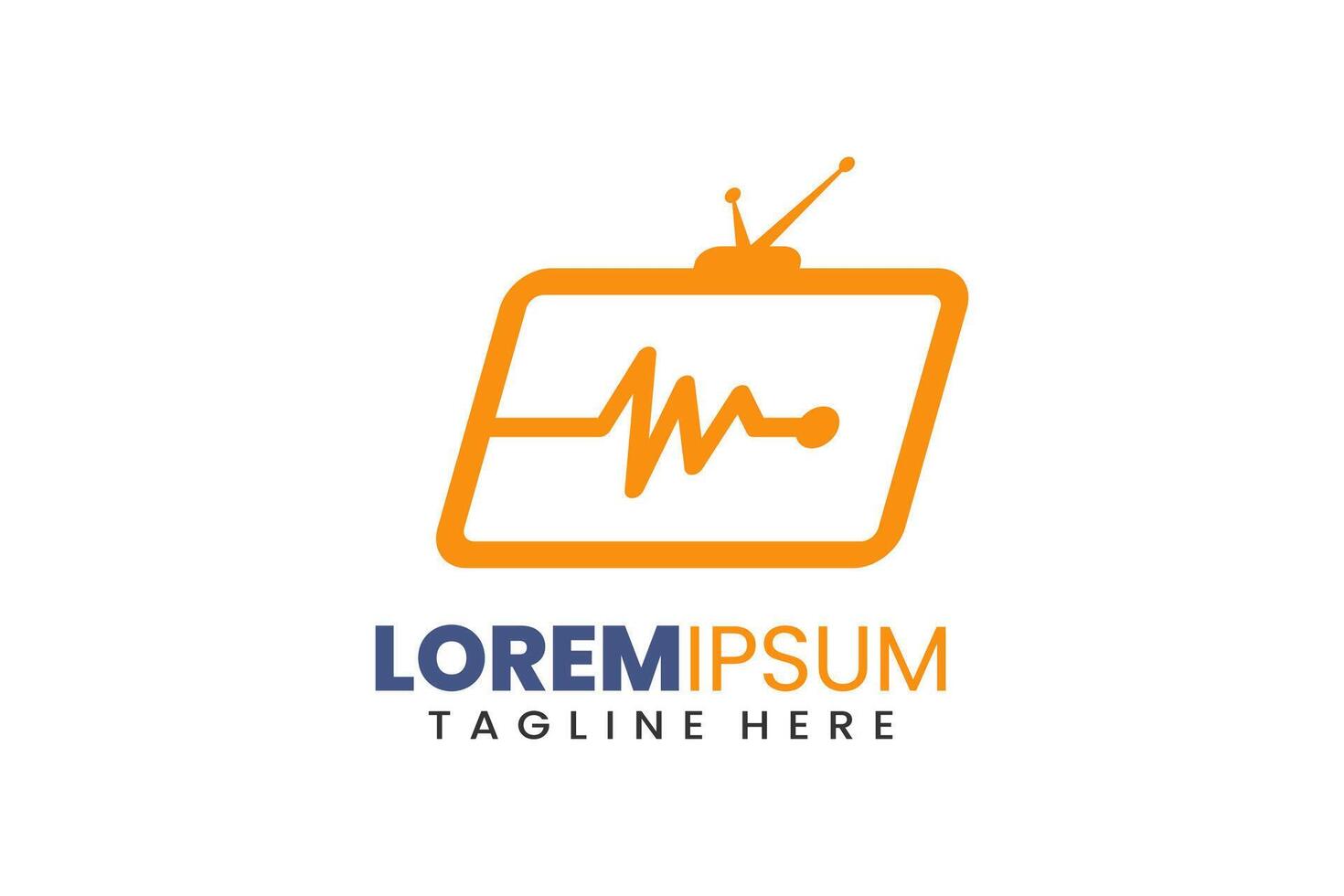 minimalist flat medicine television Modern Flat Unique logo template design vector