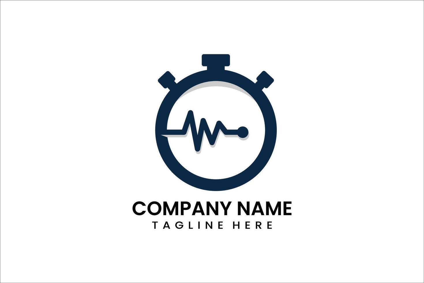 Modern Flat Unique clock medical logo template and Minimalist alarm hospital logo template design vector
