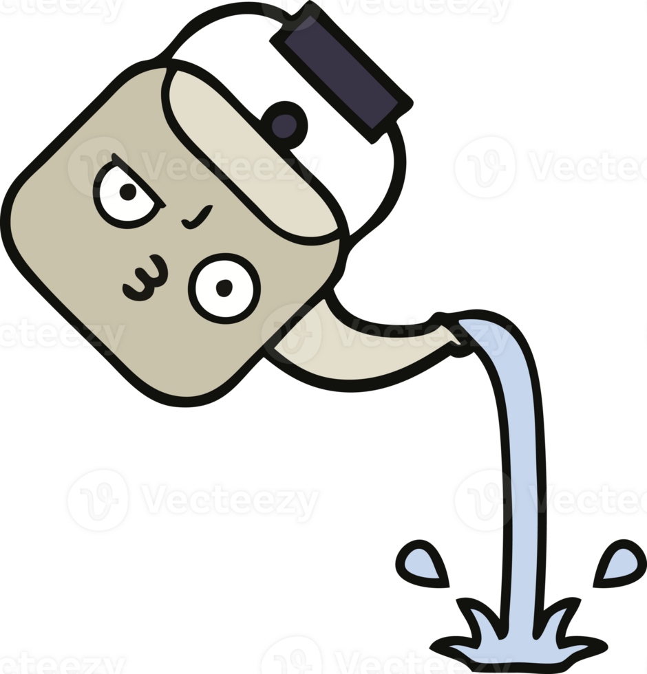 cute cartoon of a pouring kettle png