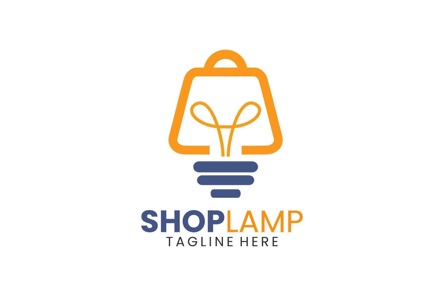 Lamp shop Modern Flat Unique logo template and Minimalist shop bulb logo template design vector