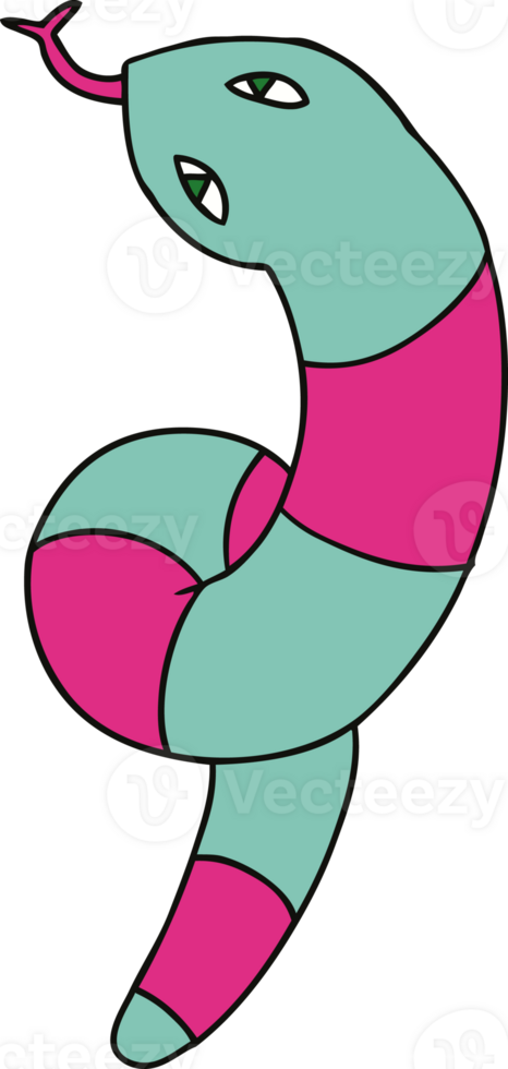 hand drawn cartoon of a long snake png