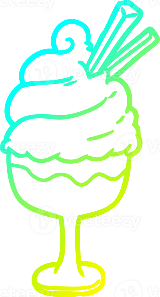 cold gradient line drawing of a ice cream dessert png