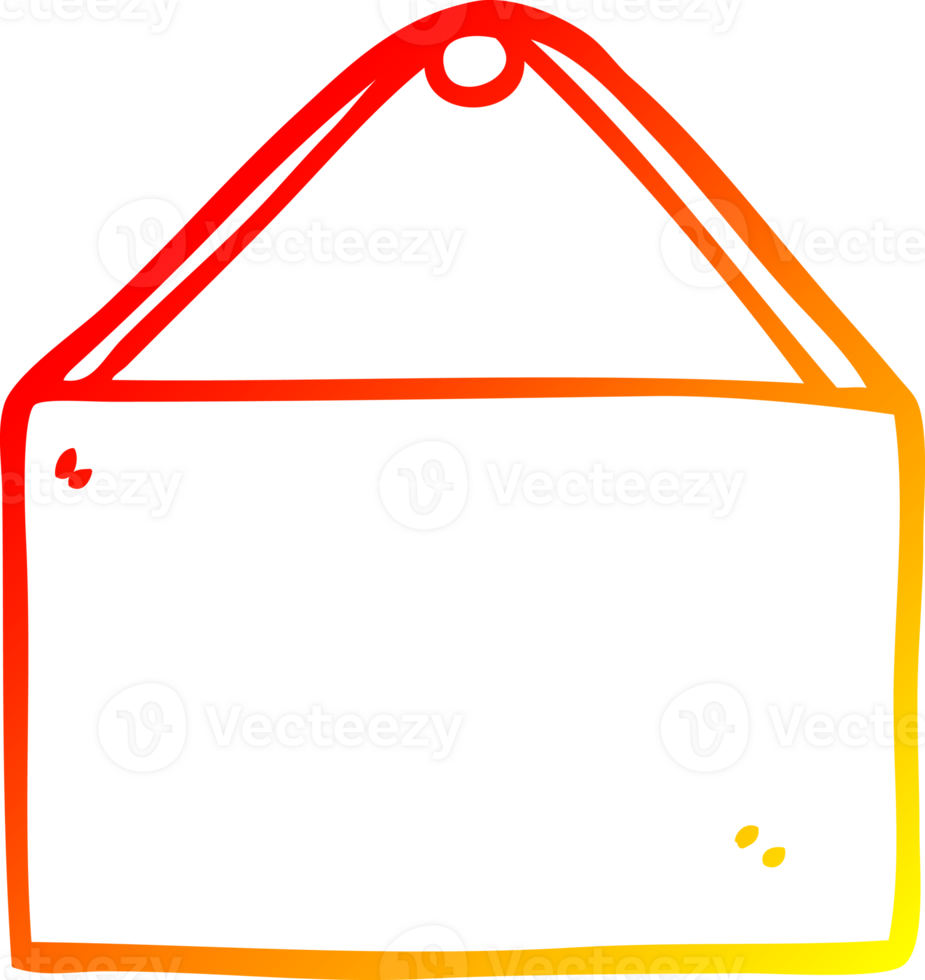 warm gradient line drawing of a cartoon blank sign png