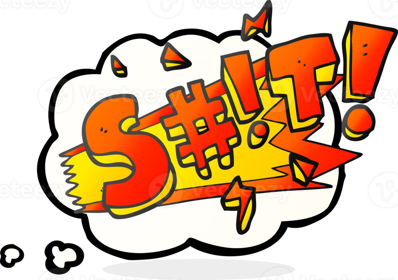 hand drawn thought bubble cartoon swearword png