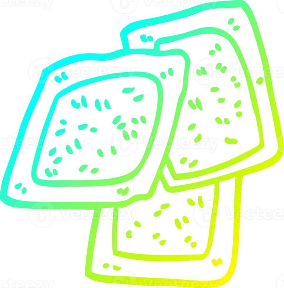 cold gradient line drawing of a cartoon teabags png
