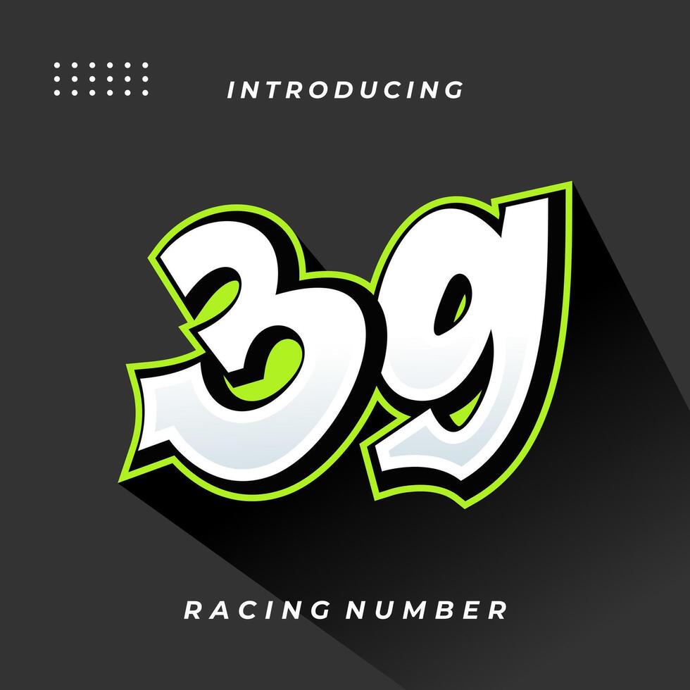 Premium Decal Racing Number Template vector
