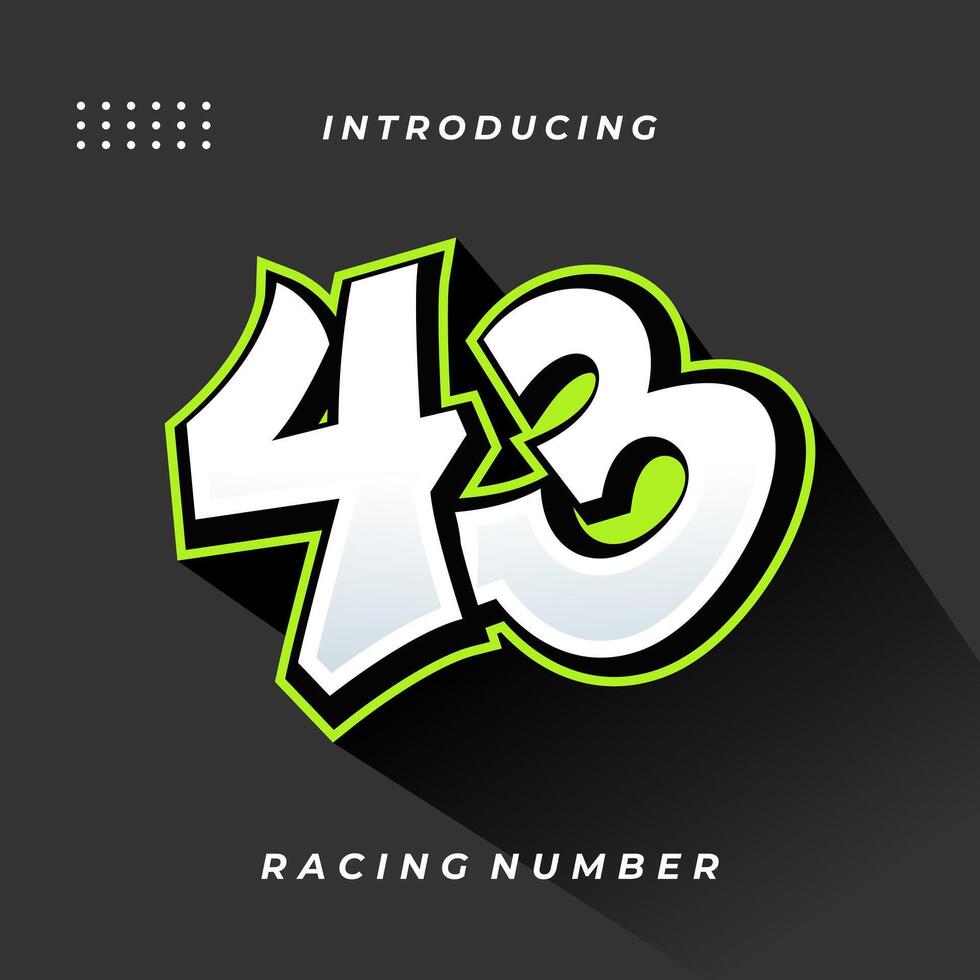 Premium Decal Racing Number Template vector