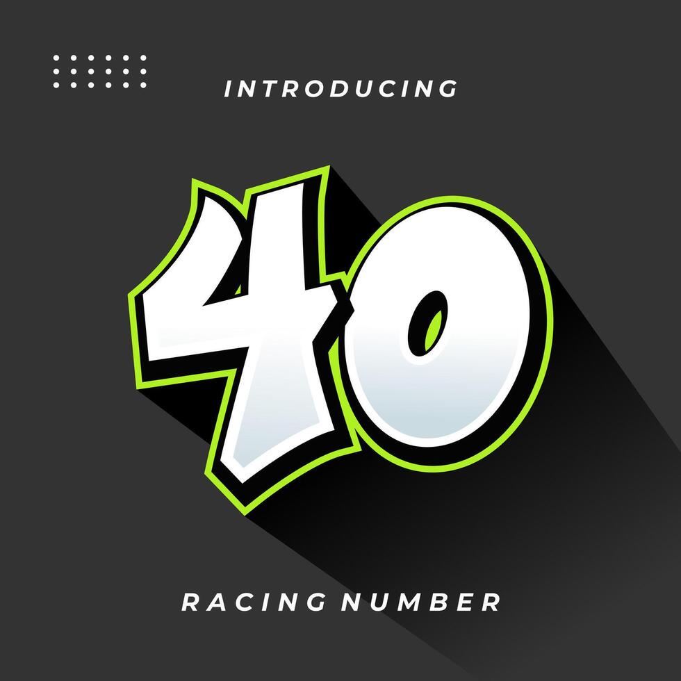 Premium Decal Racing Number Template vector