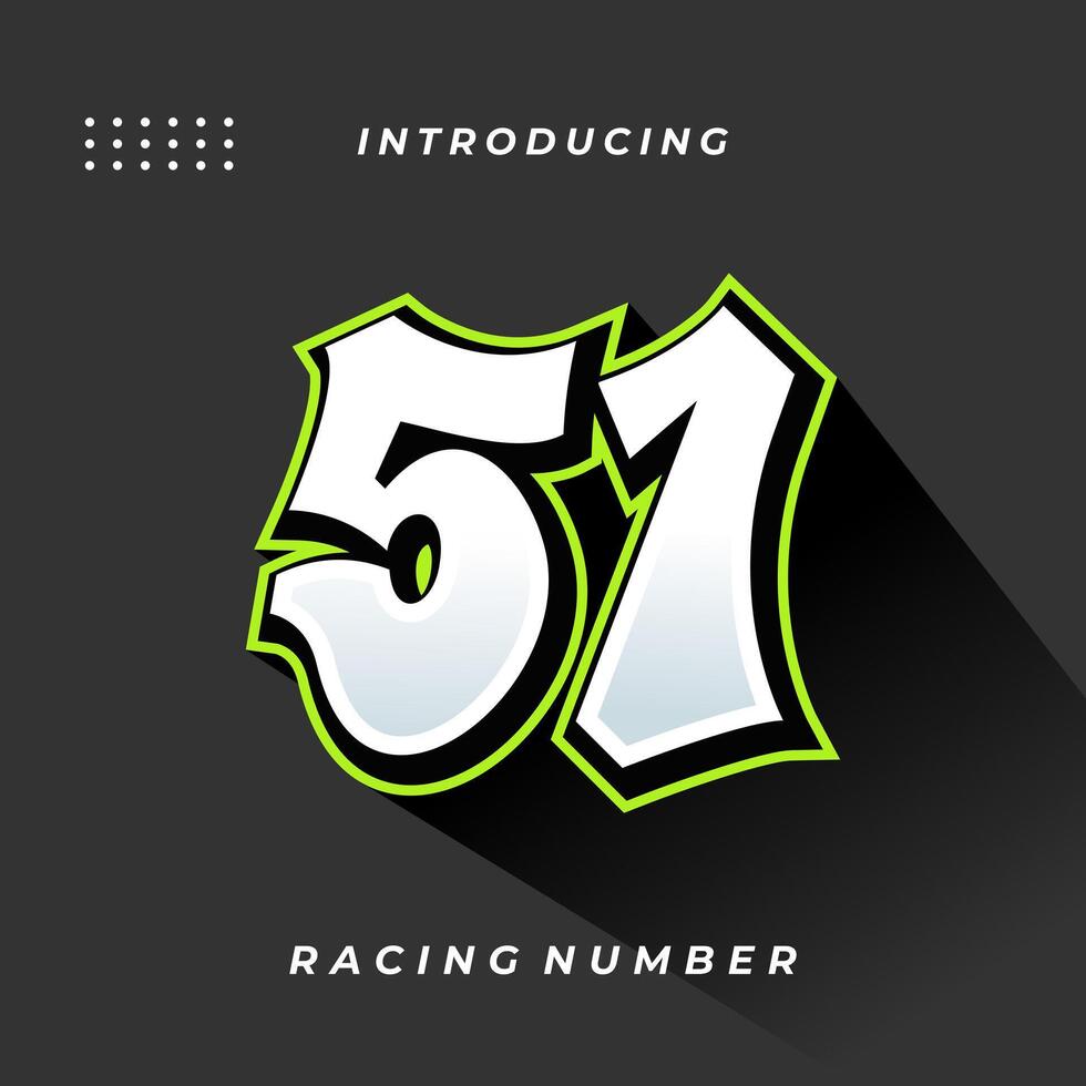 Premium Decal Racing Number Template vector