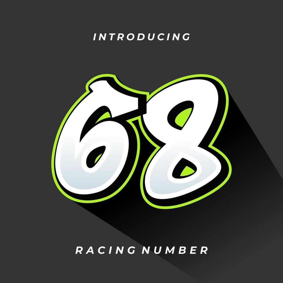 Premium Decal Racing Number Template vector
