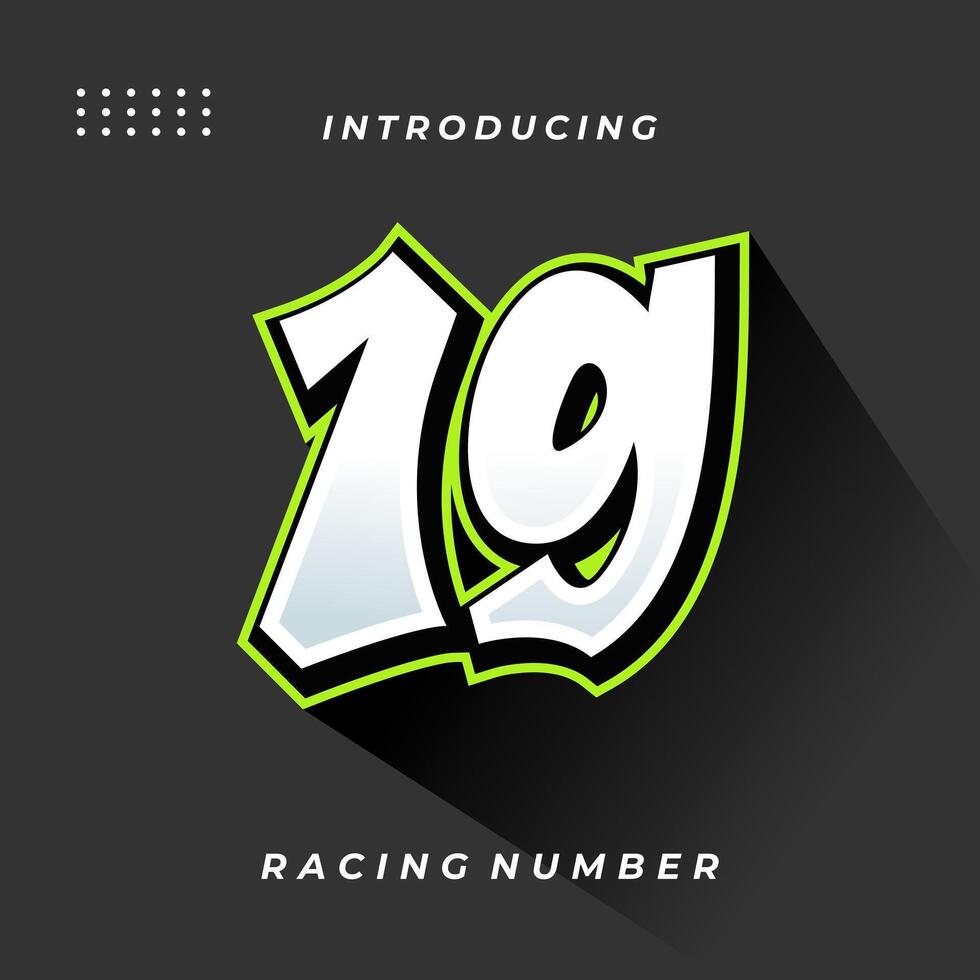 Premium Decal Racing Number Template vector