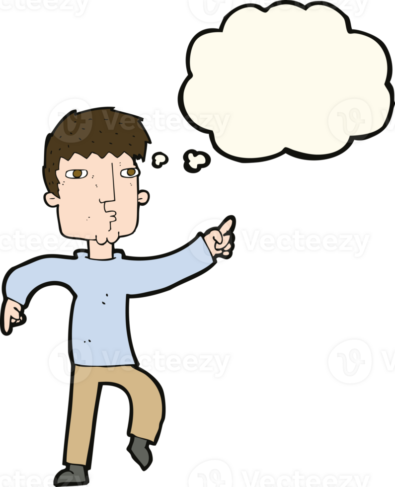 cartoon dancing man with thought bubble png