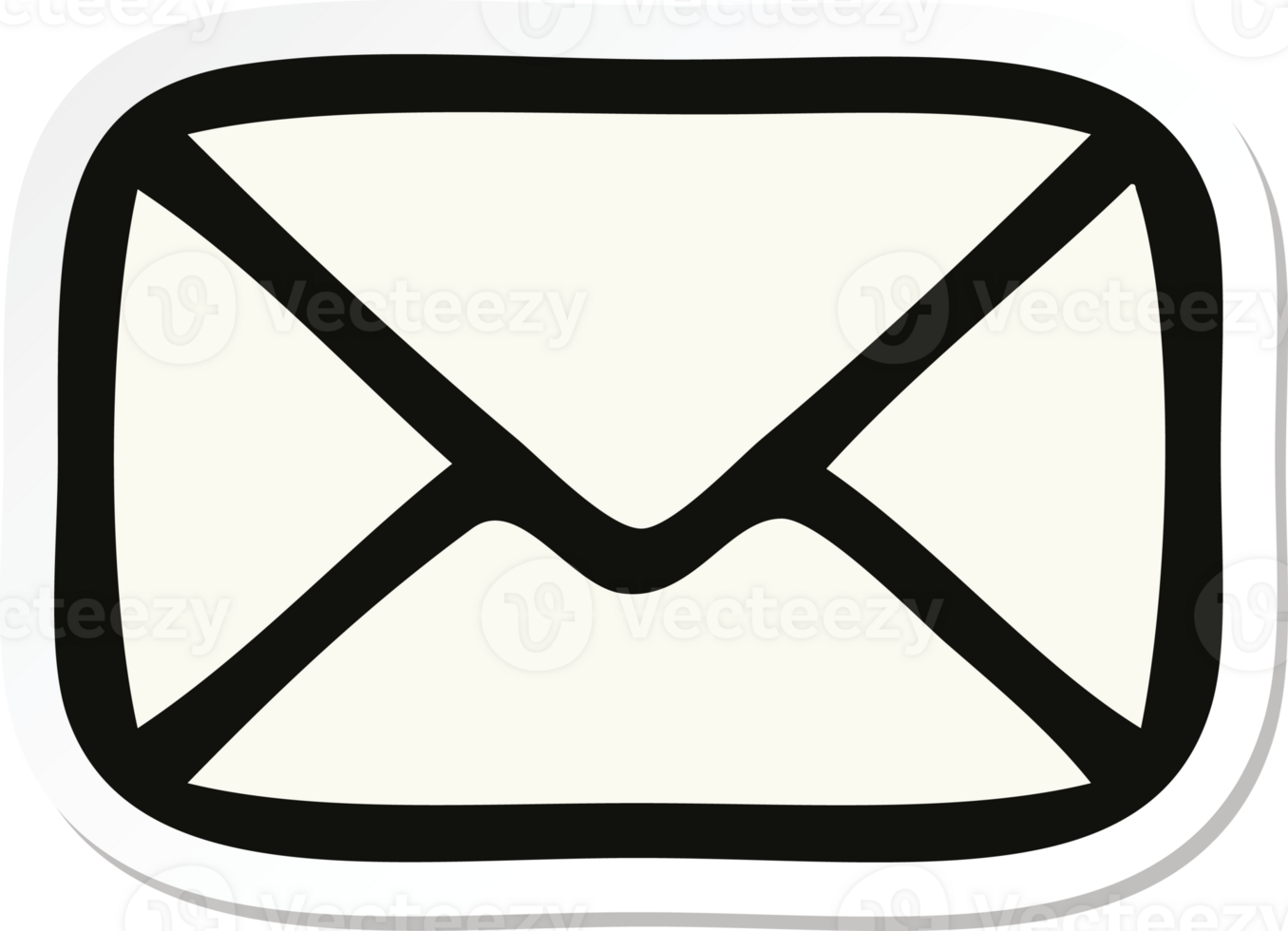 sticker of a cute cartoon paper envelope png