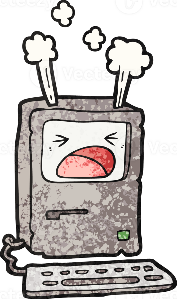 cartoon overheating computer png