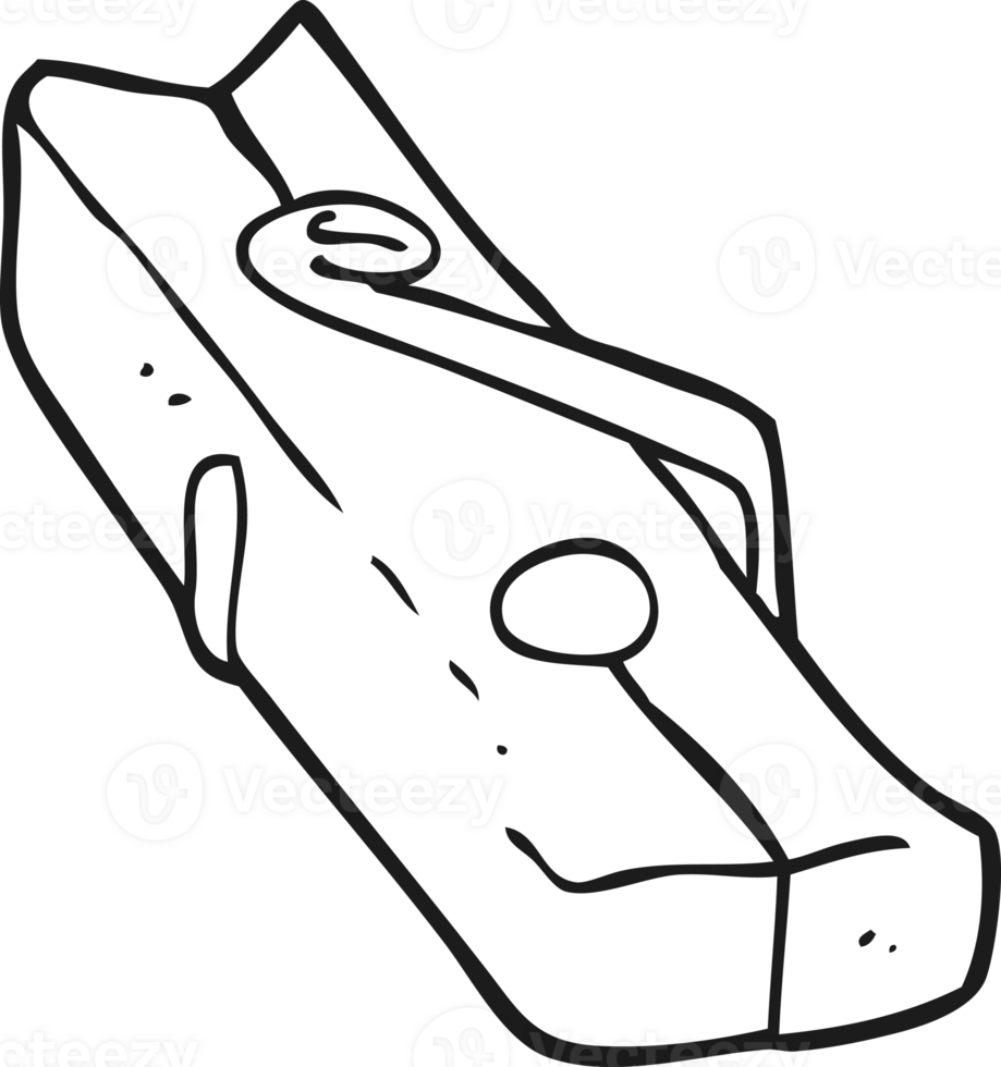 hand drawn black and white cartoon wood peg png