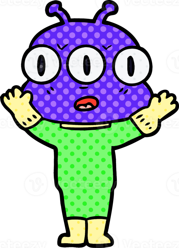 cartoon three eyed alien png