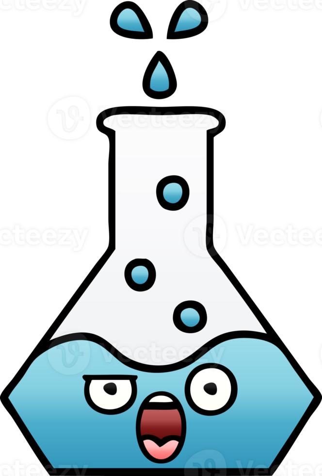 gradient shaded cartoon of a science beaker png