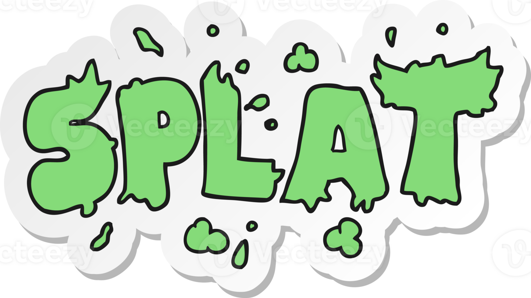sticker of a cartoon splat png