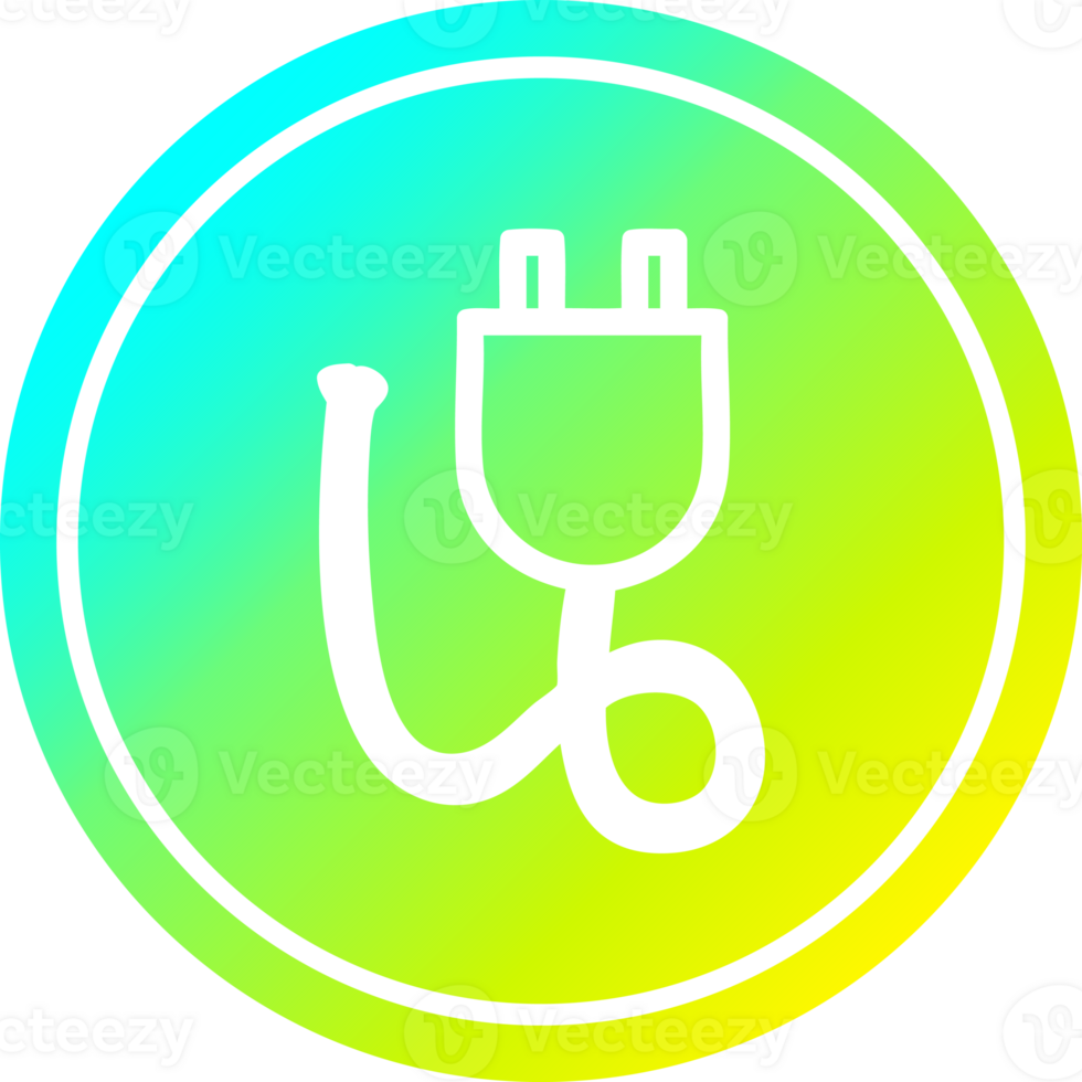 electrical plug circular icon with cool gradient finish png
