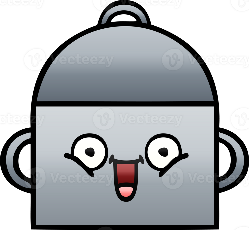 gradient shaded cartoon of a cooking pot png