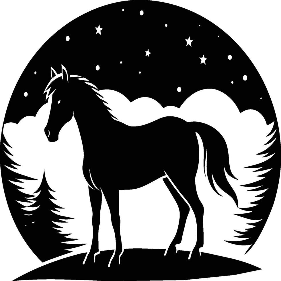 Horse silhouette animal isolated on white background. Black horses graphic element illustration. vector