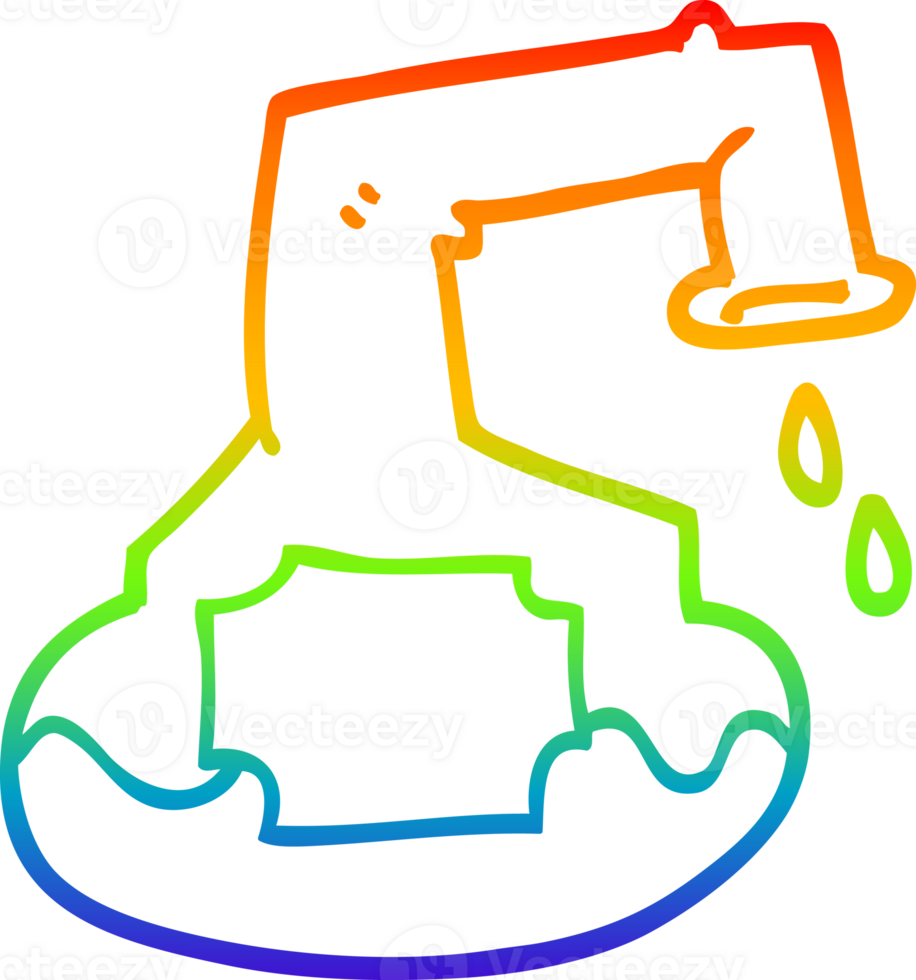 rainbow gradient line drawing of a cartoon science experiment png