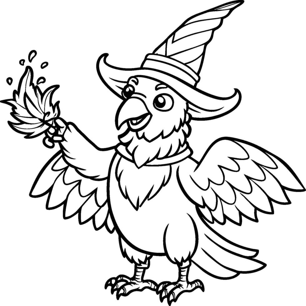 Cockatoo coloring pages. Bird outline for coloring book. vector