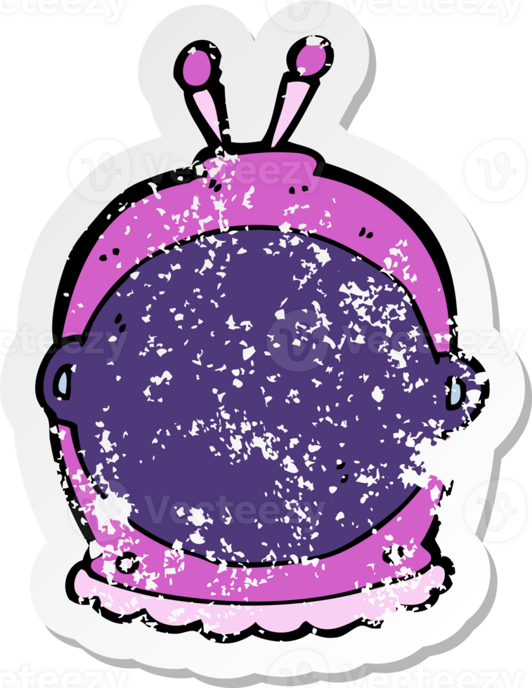 retro distressed sticker of a cartoon space helmet png