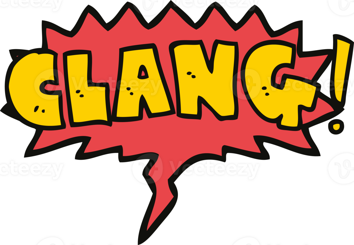 cartoon word clang with speech bubble png