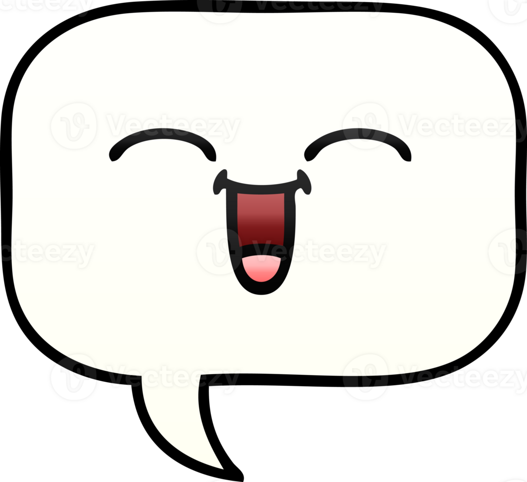 gradient shaded cartoon of a speech bubble png