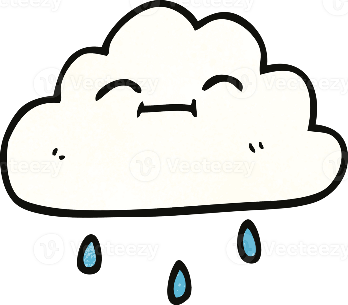 cartoon doodle happy rain cloud png