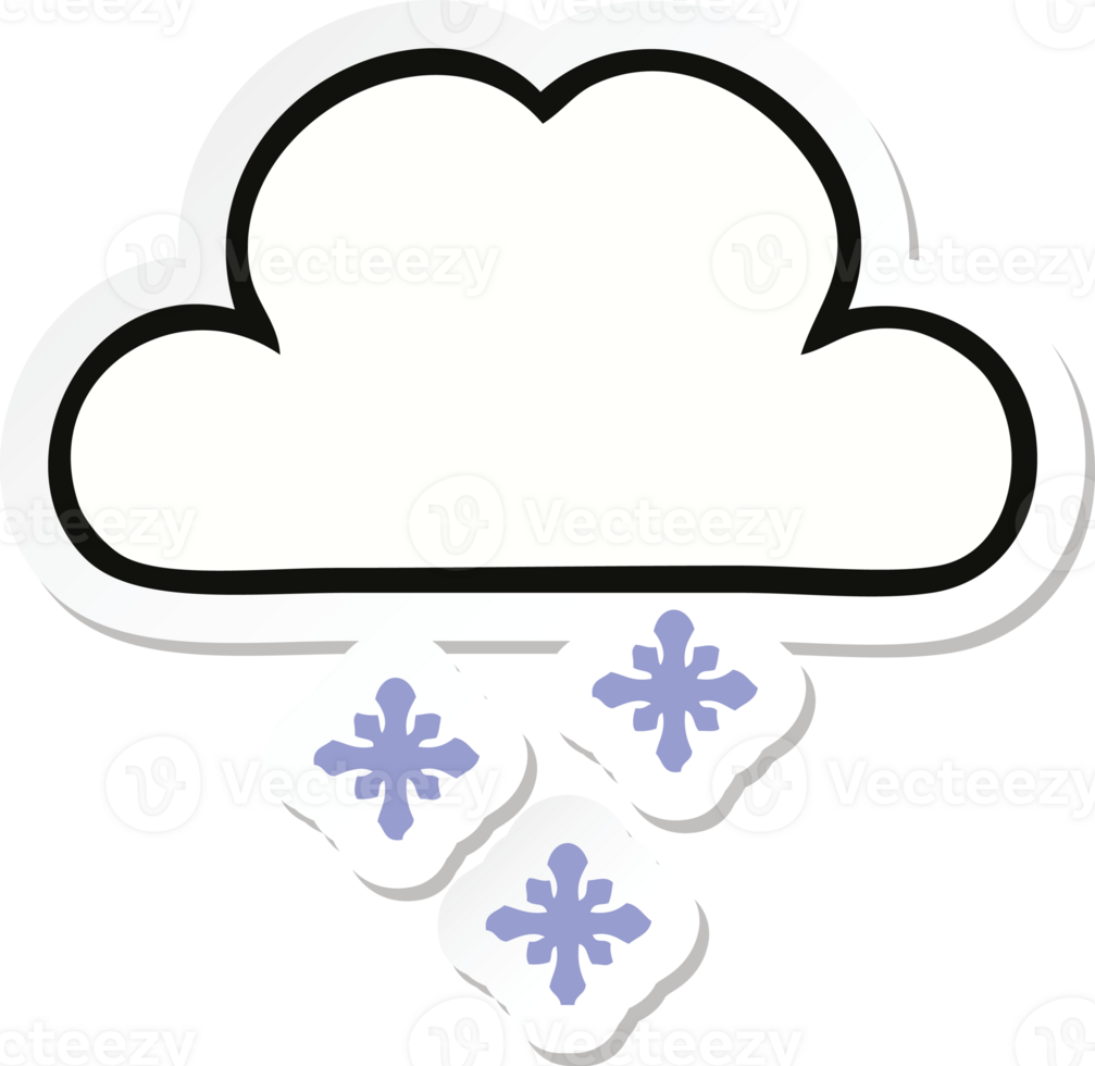sticker of a cute cartoon snow cloud png