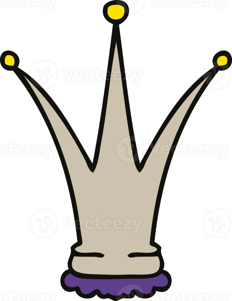 hand drawn quirky cartoon gold crown png