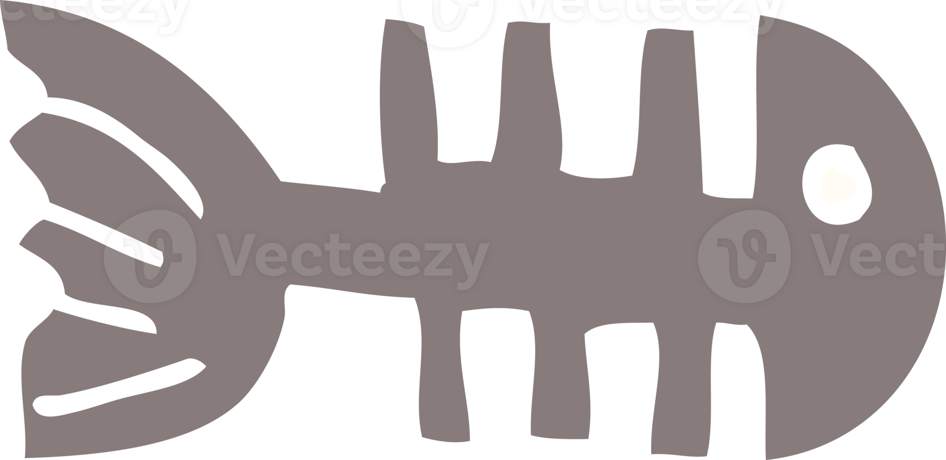 cartoon doodle fish bones png