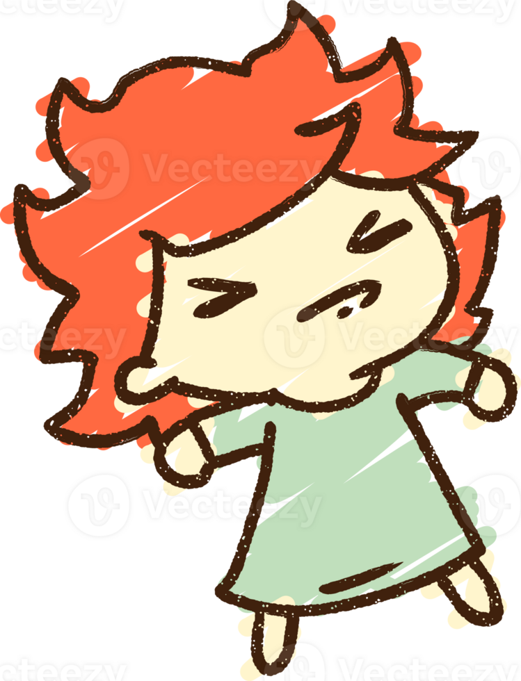 Angry girl Chalk Drawing png