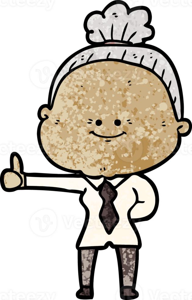 cartoon happy old woman png