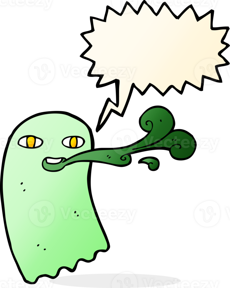 funny cartoon ghost with speech bubble png
