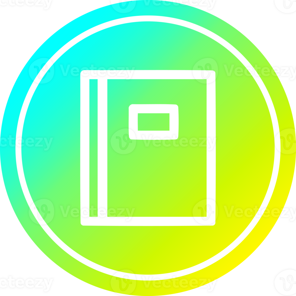 note book circular icon with cool gradient finish png