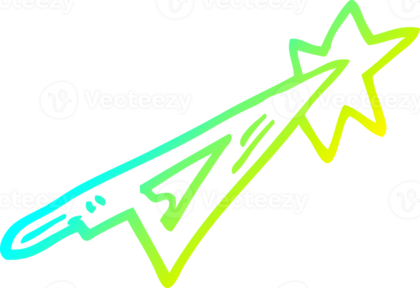 cold gradient line drawing of a cartoon scalpel blade png