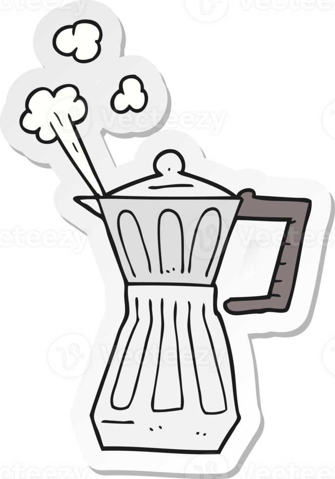 sticker of a cartoon espresso stovetop maker png