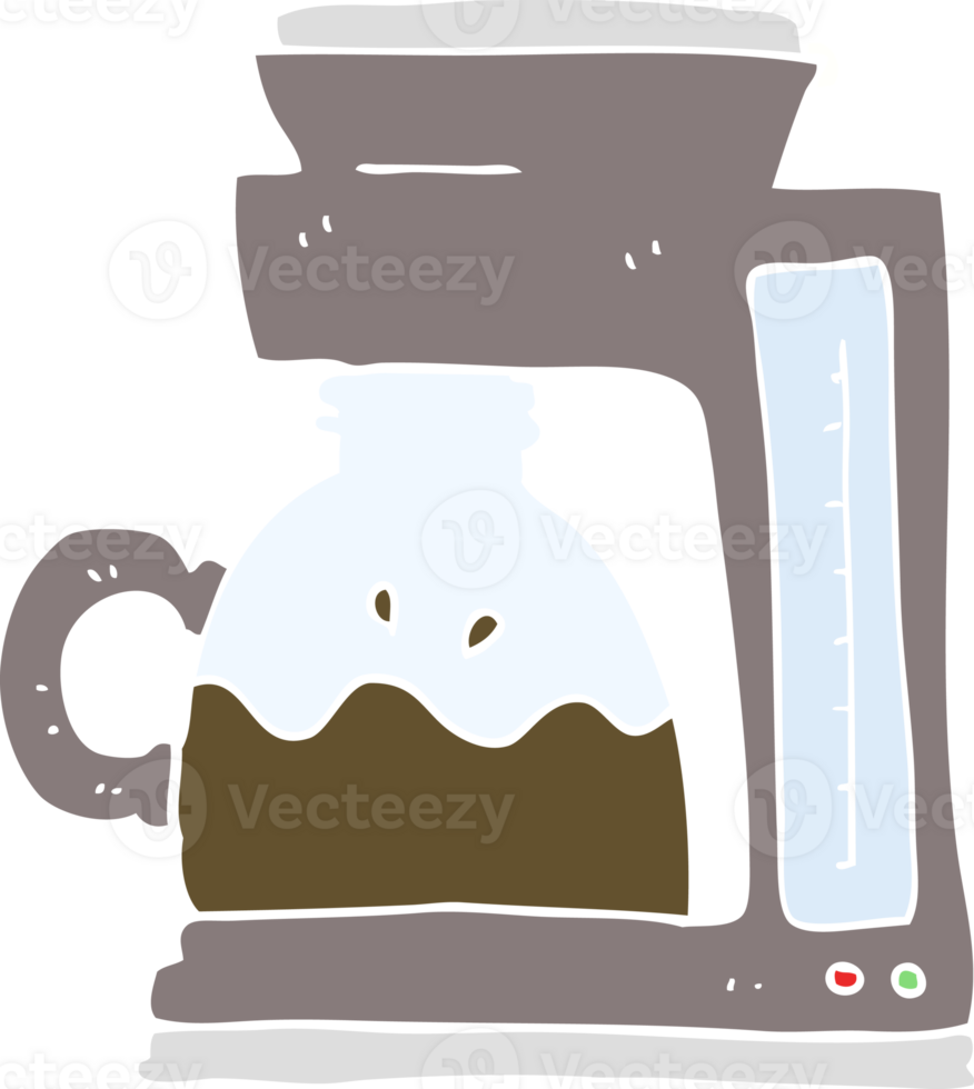 flat color illustration of coffee filter machine png