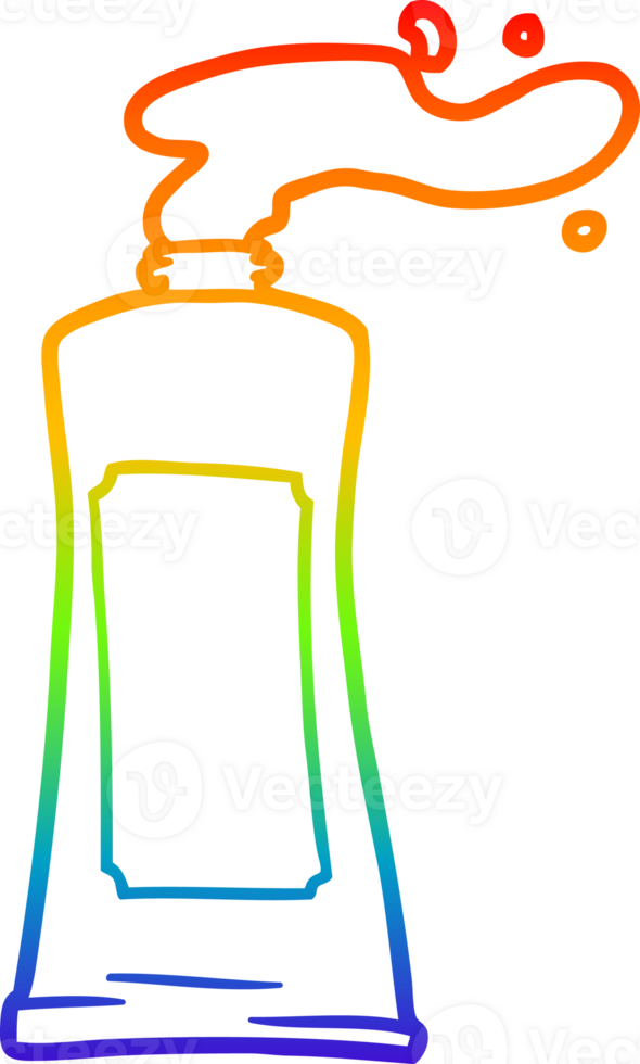 rainbow gradient line drawing of a cartoon cream in tube png