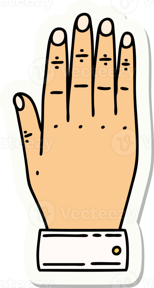 sticker of tattoo in traditional style of a hand png