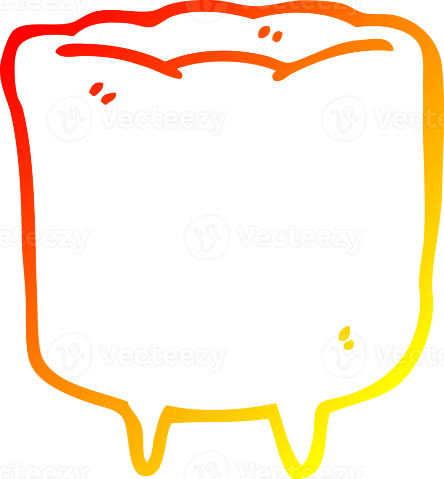 warm gradient line drawing of a cartoon tooth png