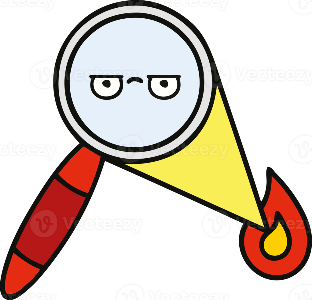 cute cartoon of a magnifying glass png