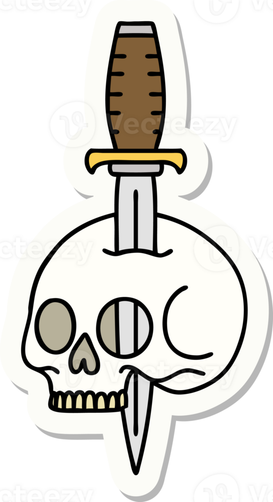 sticker of tattoo in traditional style of a skull png