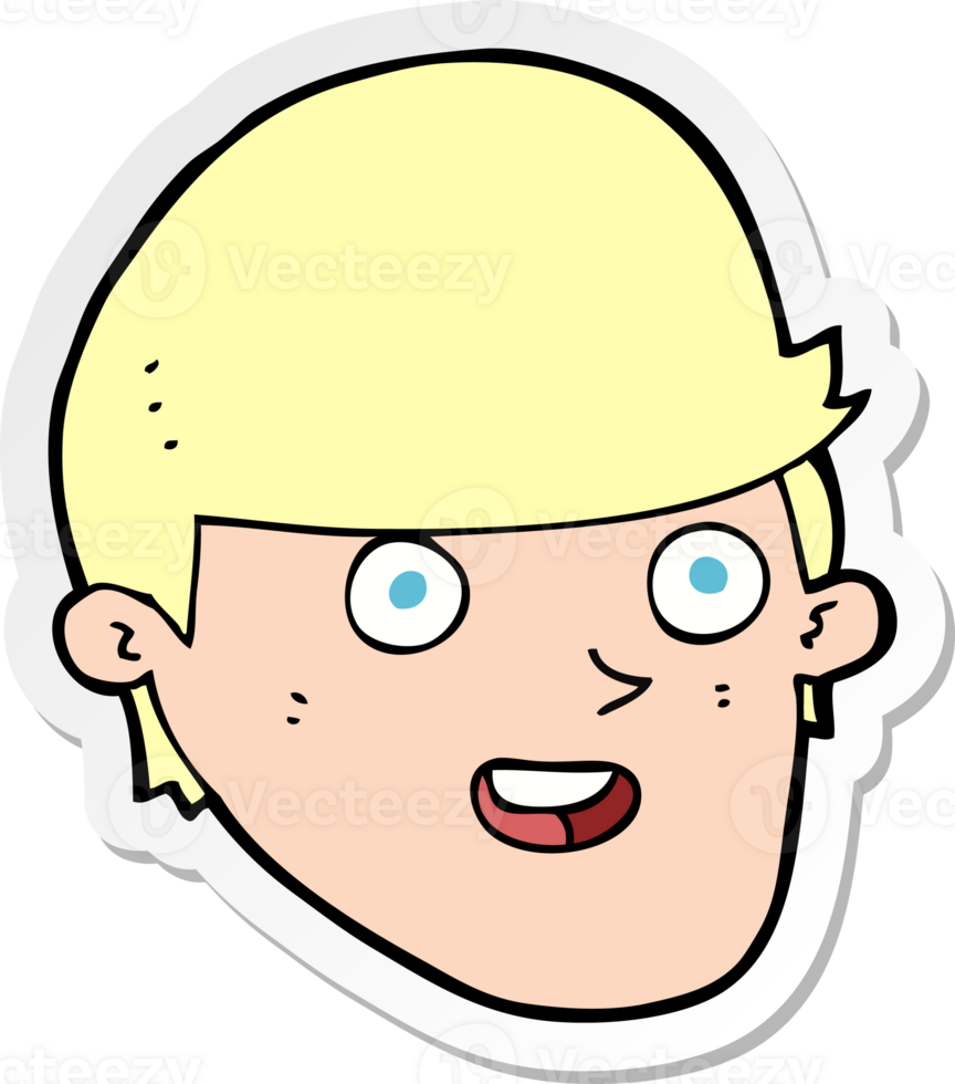 sticker of a cartoon man with big chin png
