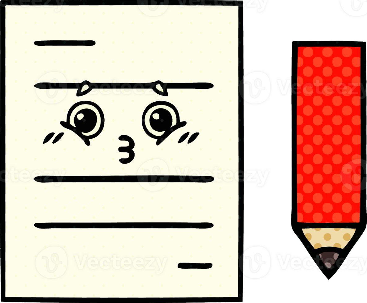 comic book style cartoon of a test paper png