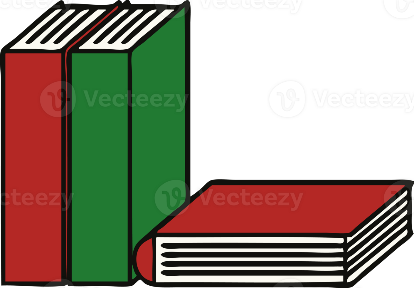 cute cartoon of a of books png