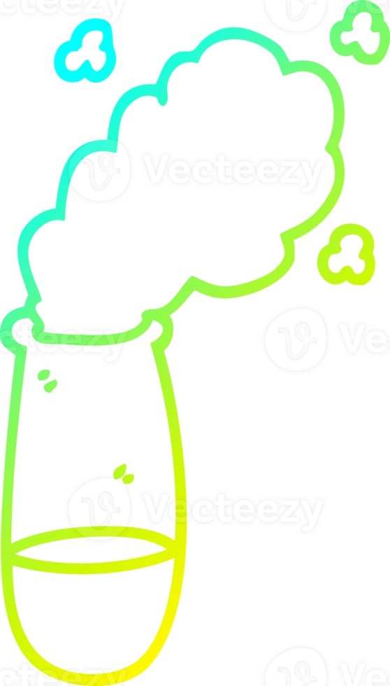 cold gradient line drawing of a cartoon test tube png